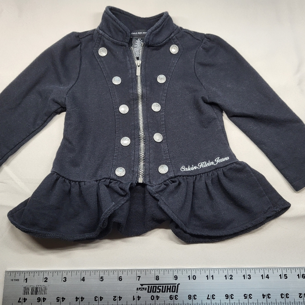 Calvin Klein Kids Charcoal Peplum Jacket